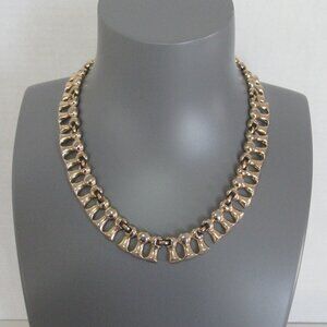 Vintage MONET Gold Tone Tassel Link Choker Necklace Statement Necklace 16"